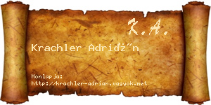 Krachler Adrián névjegykártya